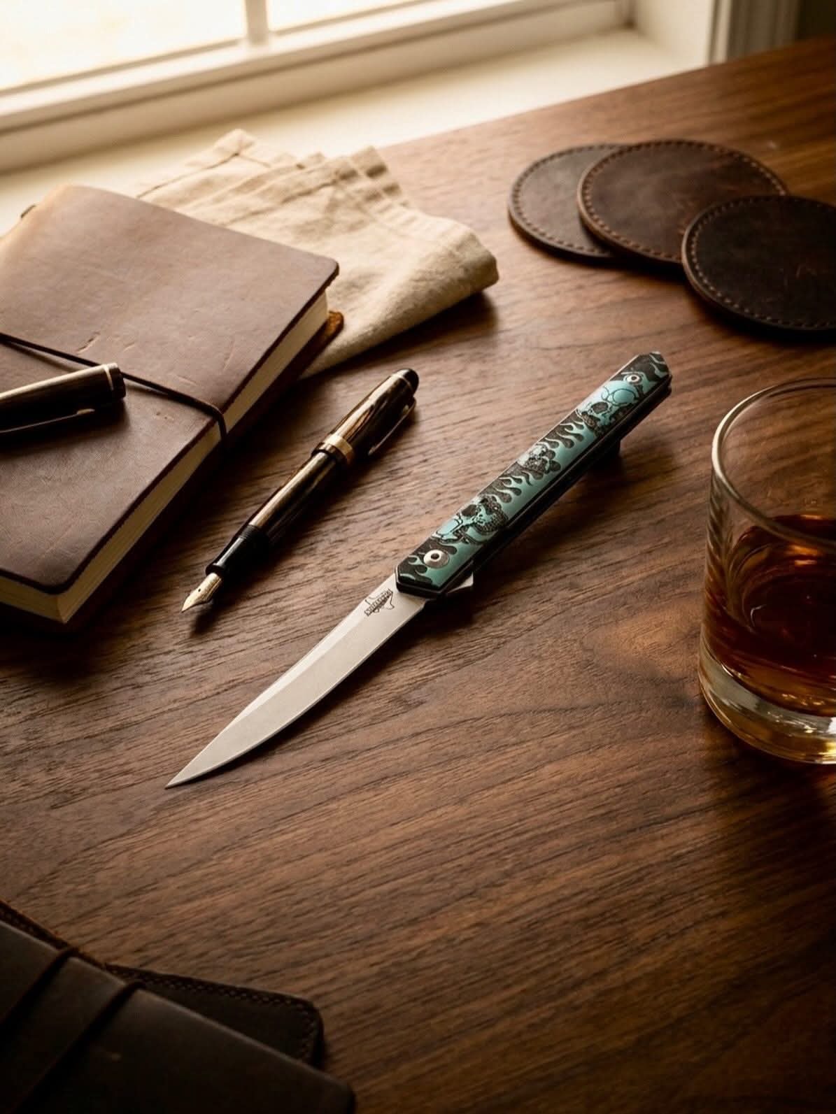 Custom blade engraving detail